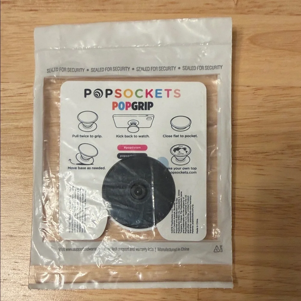 PopSocket White with Black Logo